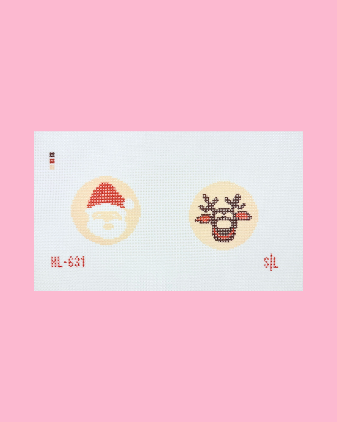 Santa & Reindeer Christmas Cookie Double Ornament